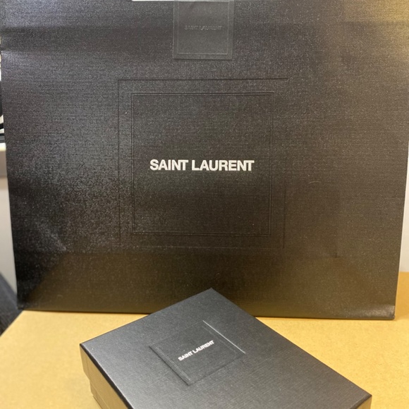 NEW! NWT Saint Laurent YSL Monogram Matelassé Leather Card Case Black Nero - Picture 6 of 6